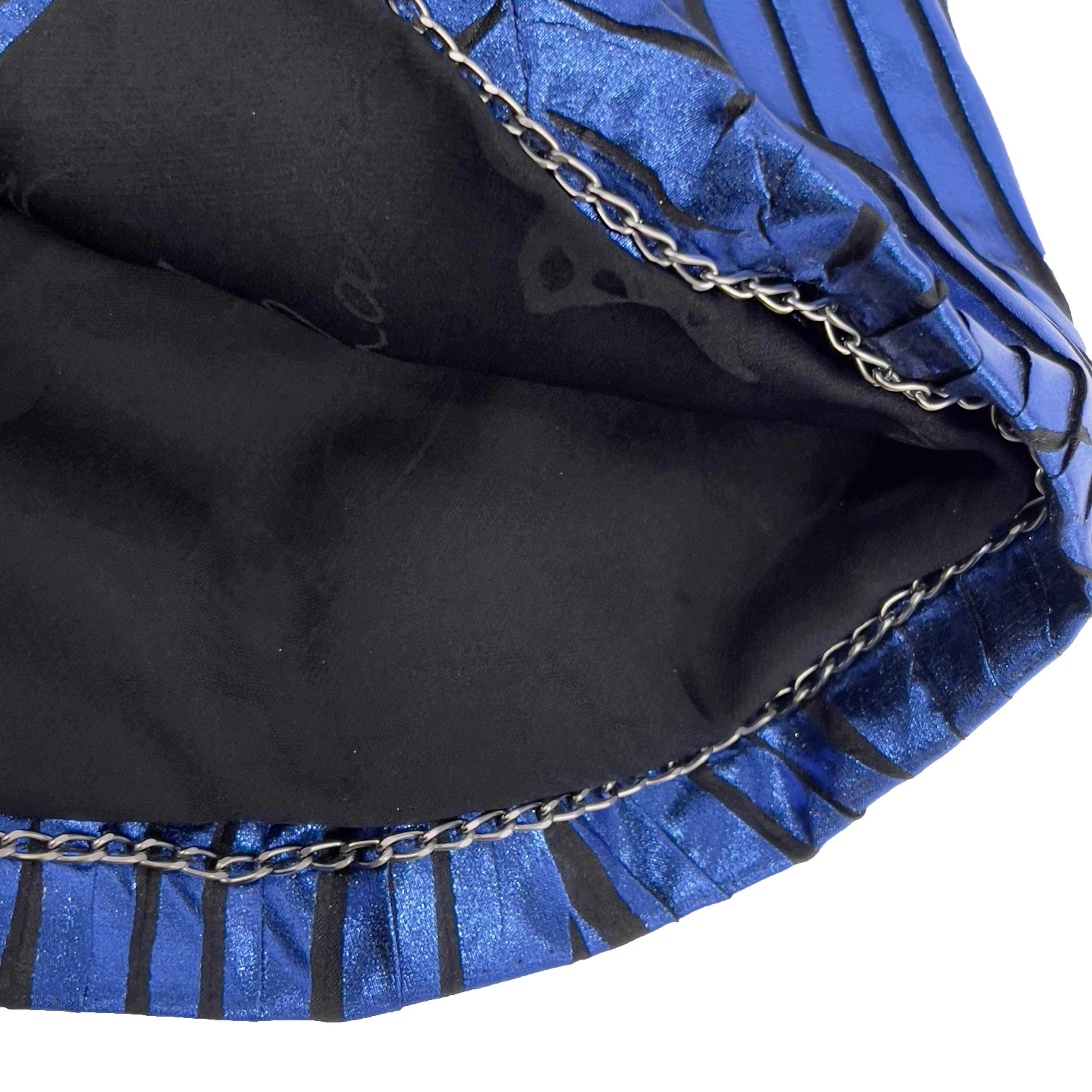 CHANEL - Blazer de défilé 12A en soie bleue géométrique, taille 38 US 8, automne 2012 7