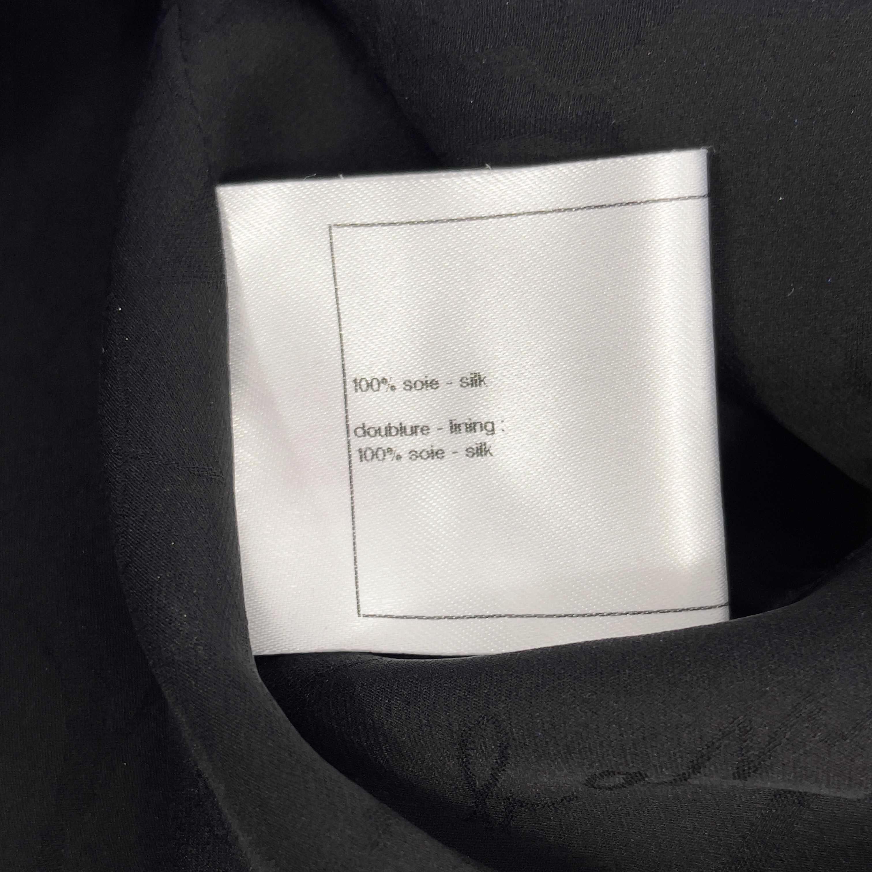  CHANEL - Blazer de défilé 12A en soie bleue géométrique, taille 38 US 8, automne 2012 Pour femmes 