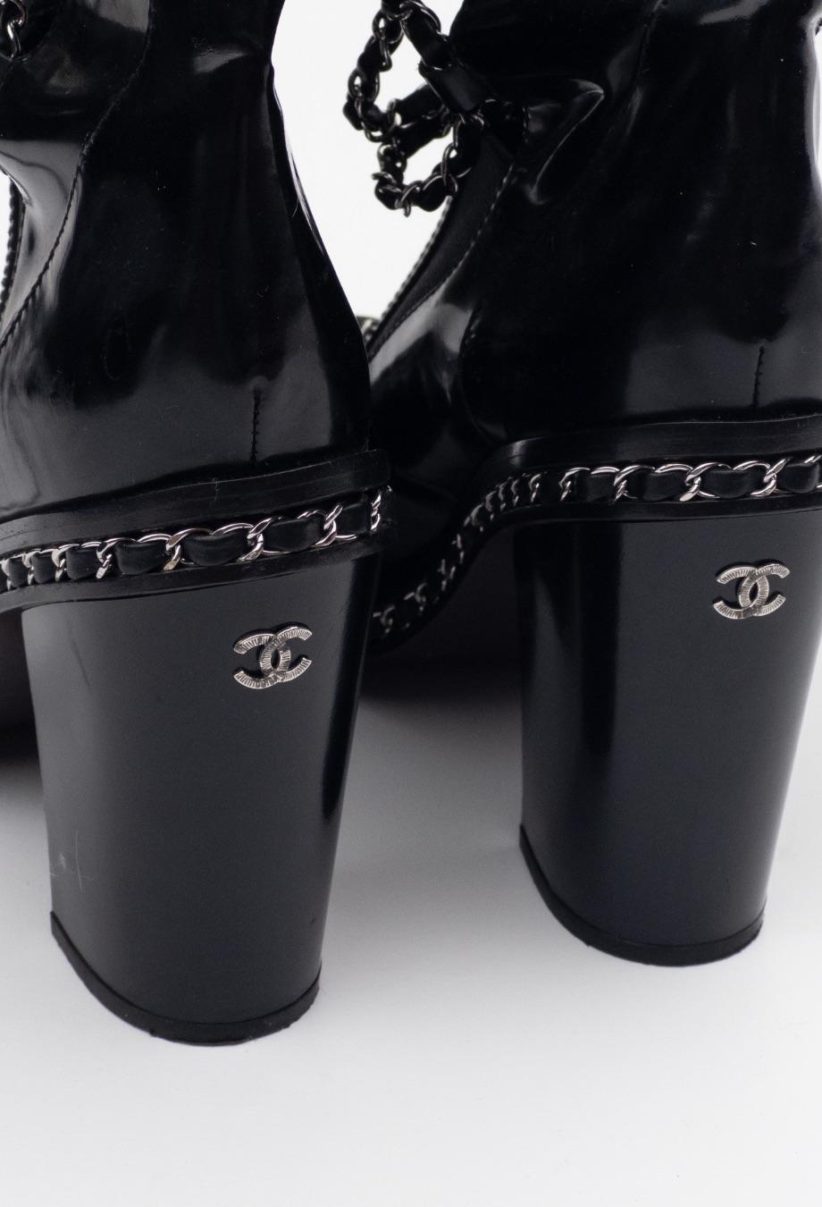 Chanel Otoño 2013 Botas Cadena Obsesión Pasarela Raro Sz 41.5 Karl Lagerfeld 5