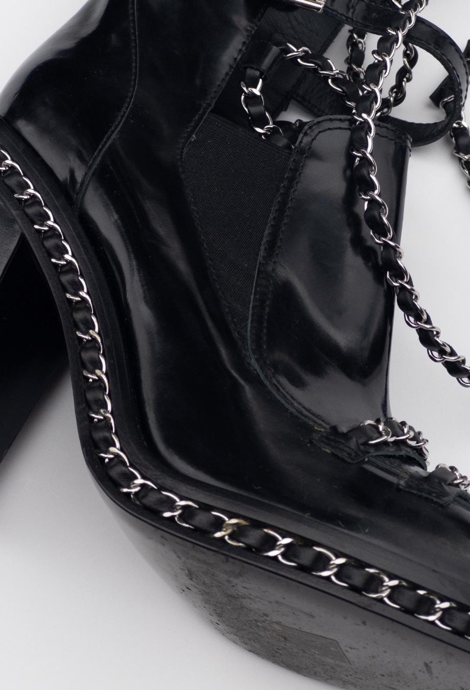 Chanel Otoño 2013 Botas Cadena Obsesión Pasarela Raro Sz 41.5 Karl Lagerfeld 3