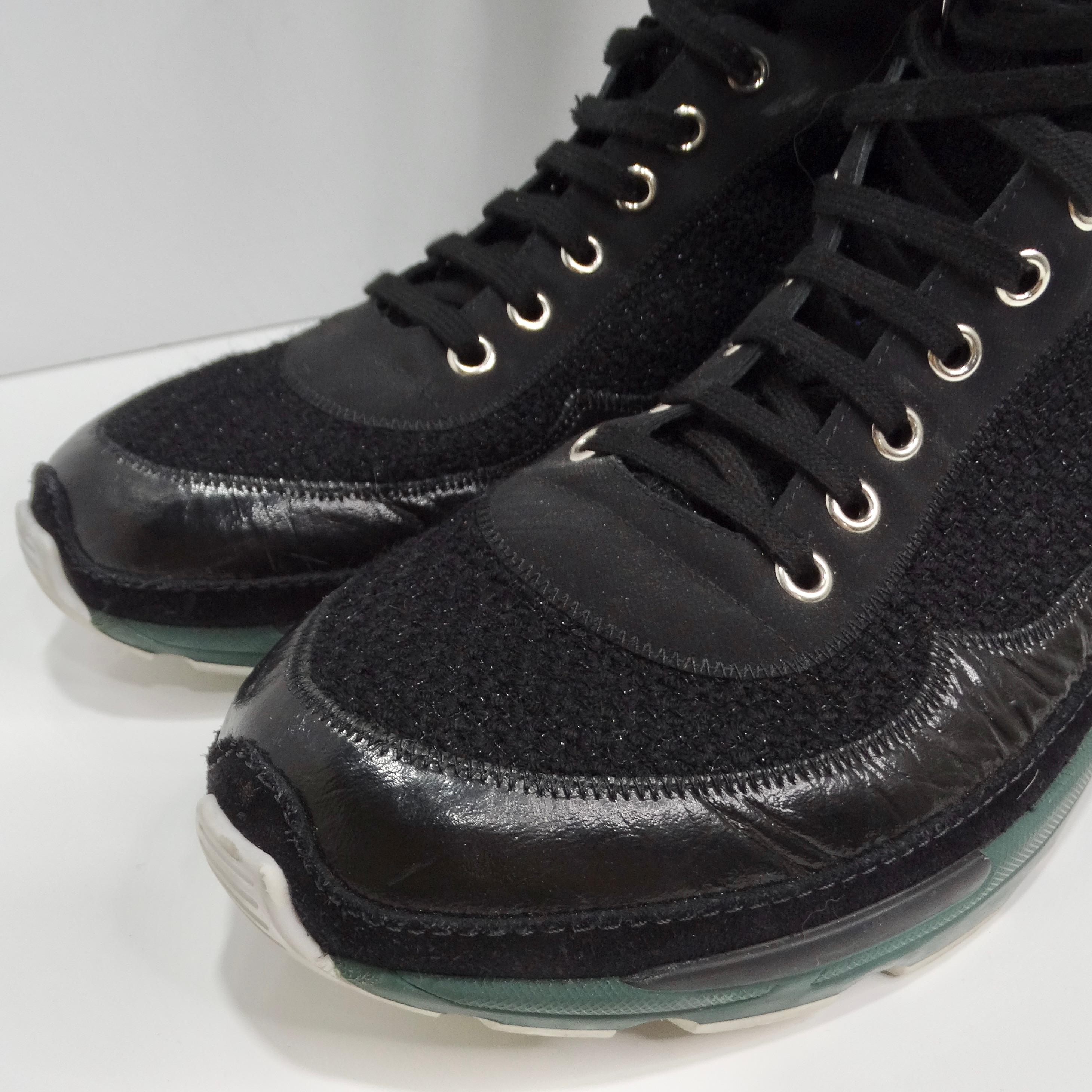 Chanel Otoño 2014 Bota Sneaker de piel de becerro charolada de tweed en venta 10