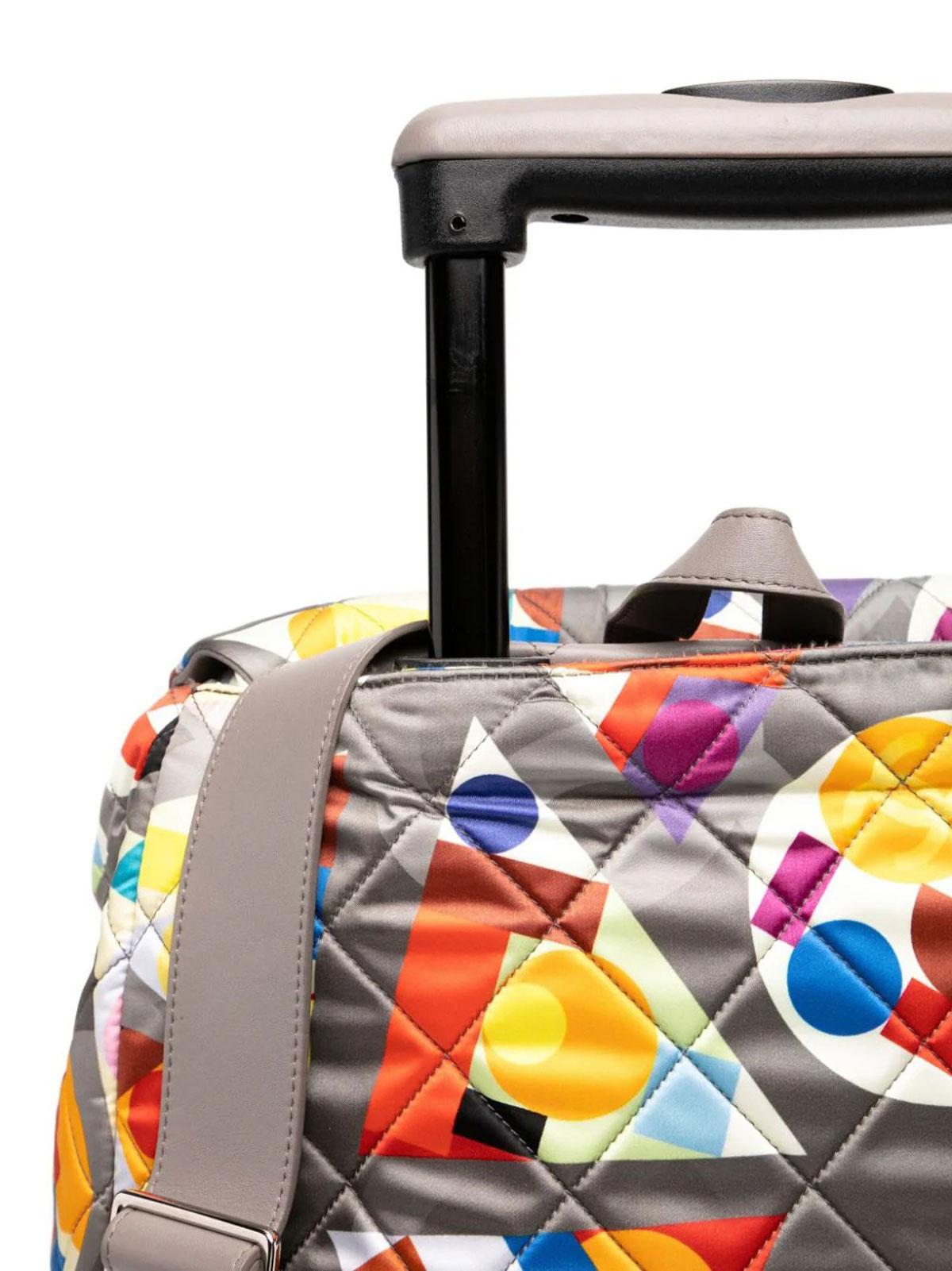 Chanel Fall 2014 Runway Supermarket Grocery Neon Print Quilted Trolley Tote Bag


Silver Hardware
Chanel detachable backpack and trolley
Neon nylon diamond quilted print
Interlocking CC Logo Turn-Lock Closure at Front
Classic interwoven chain link