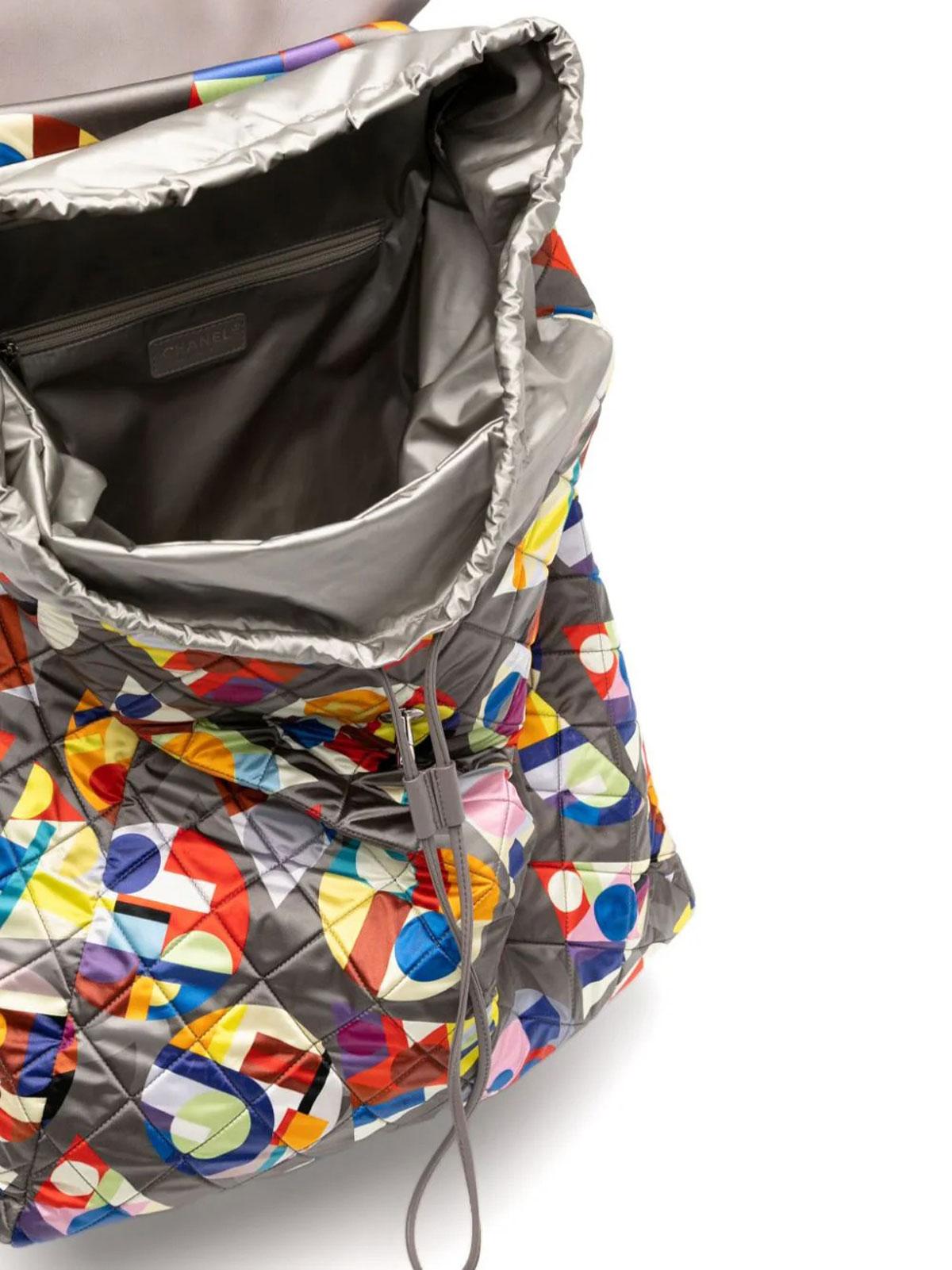 Brown Chanel Fall 2014 Runway Supermarket Grocery Neon Print Quilted Trolley Bag