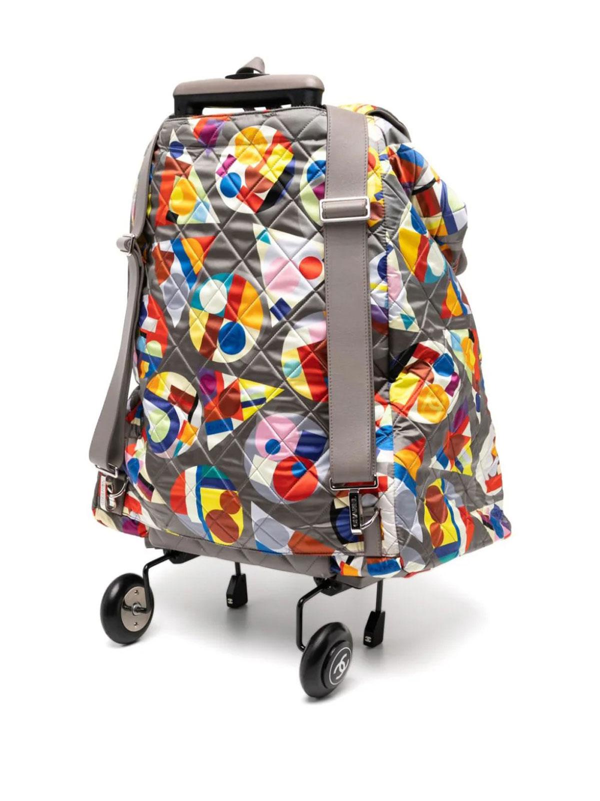 Women's or Men's Chanel Fall 2014 Runway Supermarket Grocery Neon Print Quilted Trolley Bag