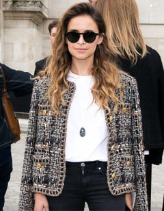 Chanel Fall 2016 Metiers D'Art Rome Brown Black Gold Fantasy Tweed 16A Jacket