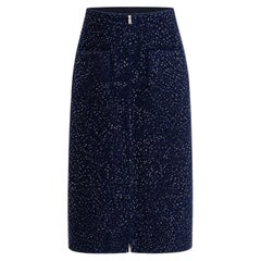 Chanel Fall 2017 17K Sequin Fantasy Tweed Zip Front Midi Pencil Skirt