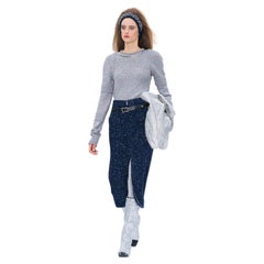 Chanel Fall 2017 17K Sequin Fantasy Tweed Zip Front Midi Pencil Skirt