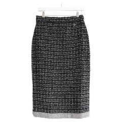 Chanel automne 2017 Jupe crayon en tweed fantaisie chunky
