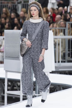 Chanel Fall 2017 Silver Metallic Space Belt Bag Fanny Pack