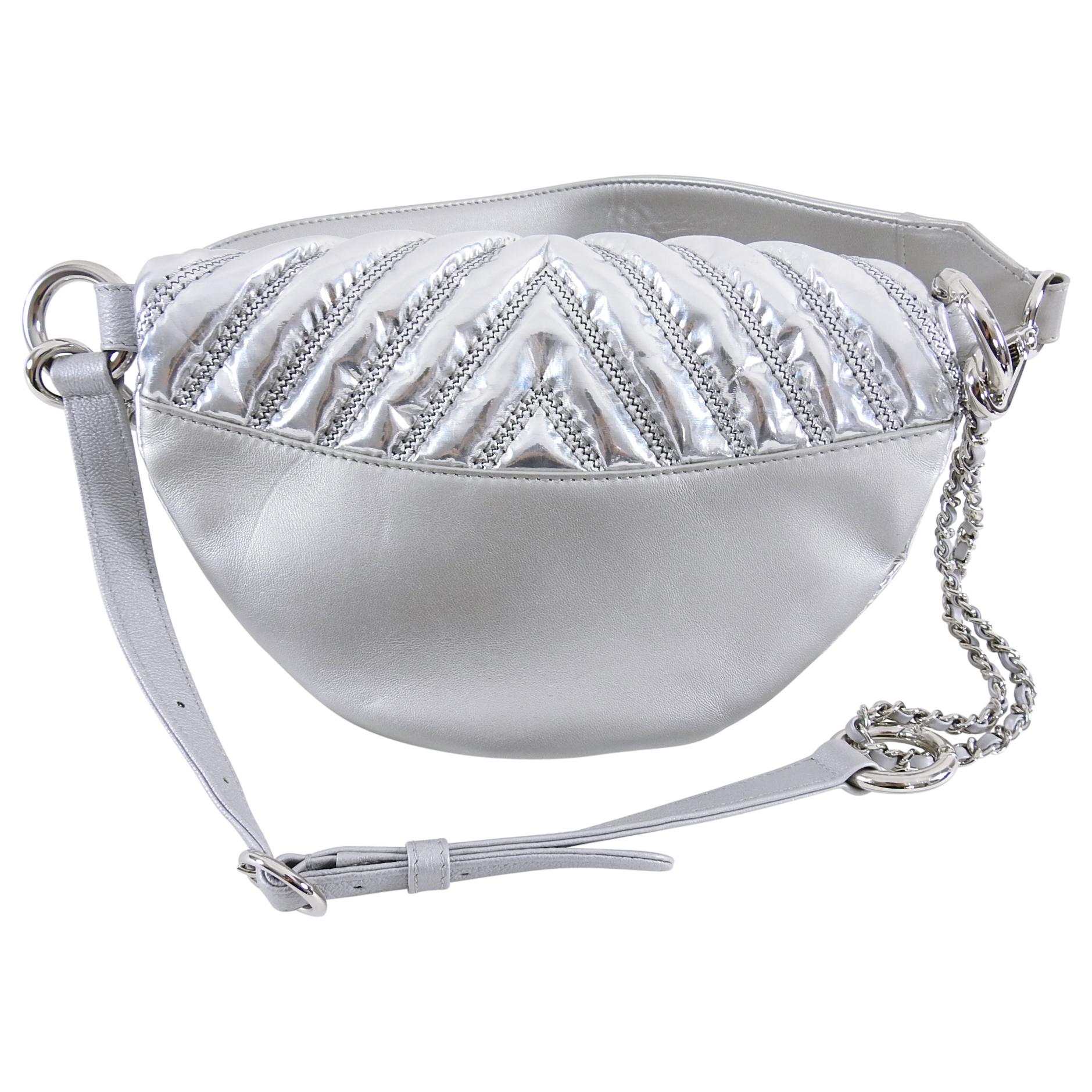 Chanel Fall 2017 Silver Metallic Space Belt Bag Fanny Pack 1