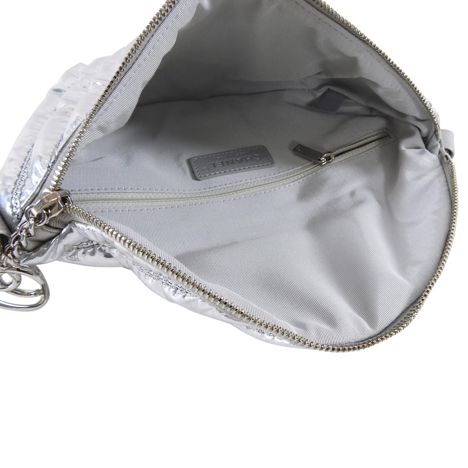 Chanel Fall 2017 Silver Metallic Space Belt Bag Fanny Pack 2