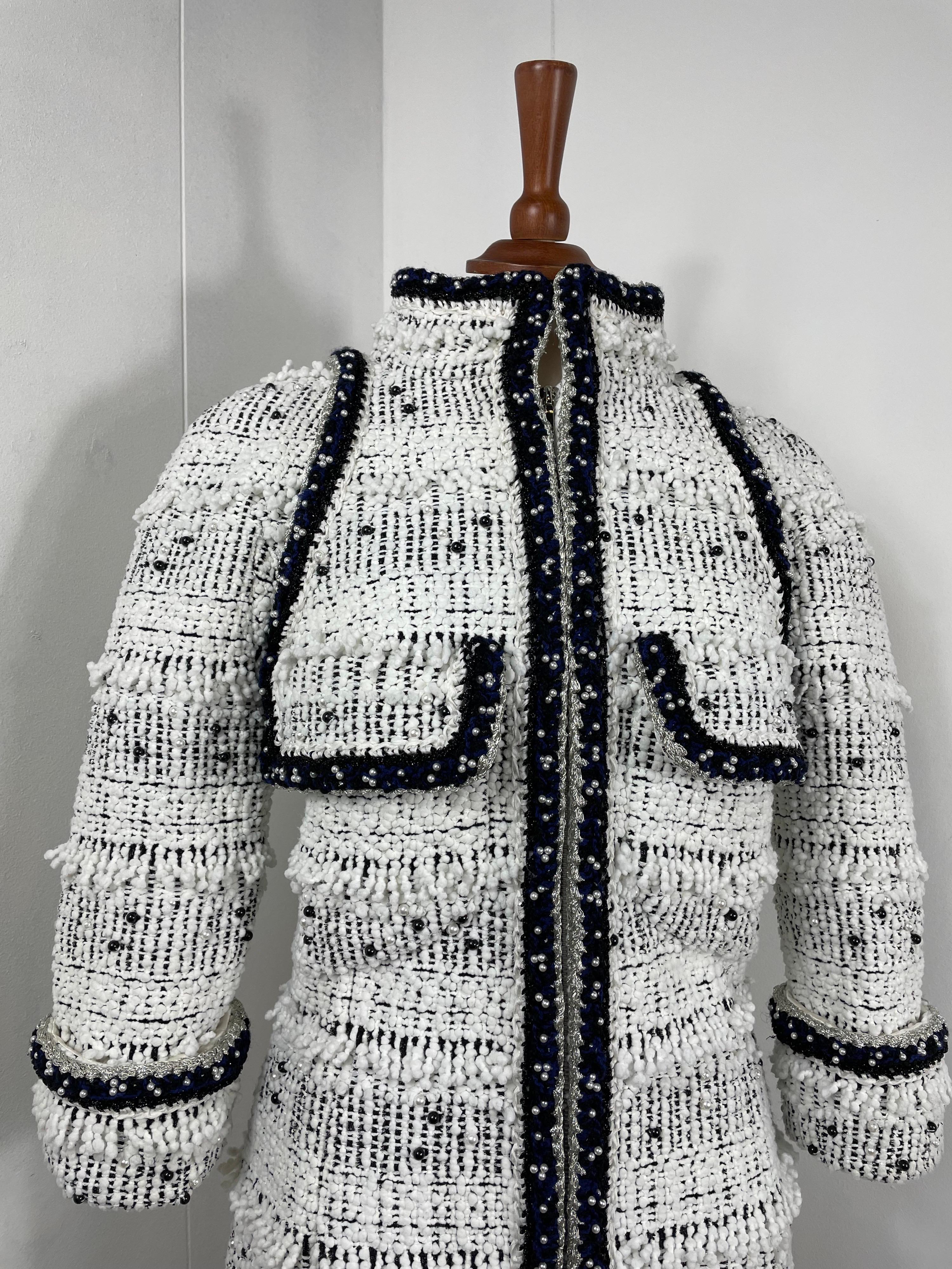 Gray Chanel Fall 2017 tweed Coat