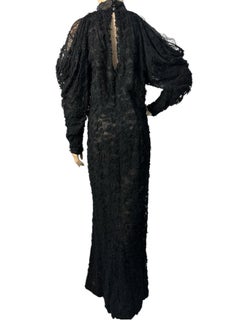 Chanel Fall 2018 Black Lace Maxi Dress Sz. 50