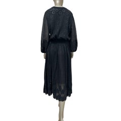 Chanel Fall 2018 Lace & Silk Blend Sheer Midi Dress Sz.46