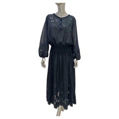 Chanel Fall 2018 Lace & Silk Blend Sheer Midi Dress Sz.46