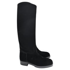 Chanel - Automne 2018 - Bottes cavalières en velours CC