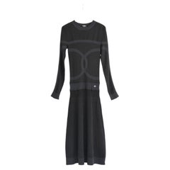Chanel Fall 2019 19B CC Logo Ribbed Knit Dress