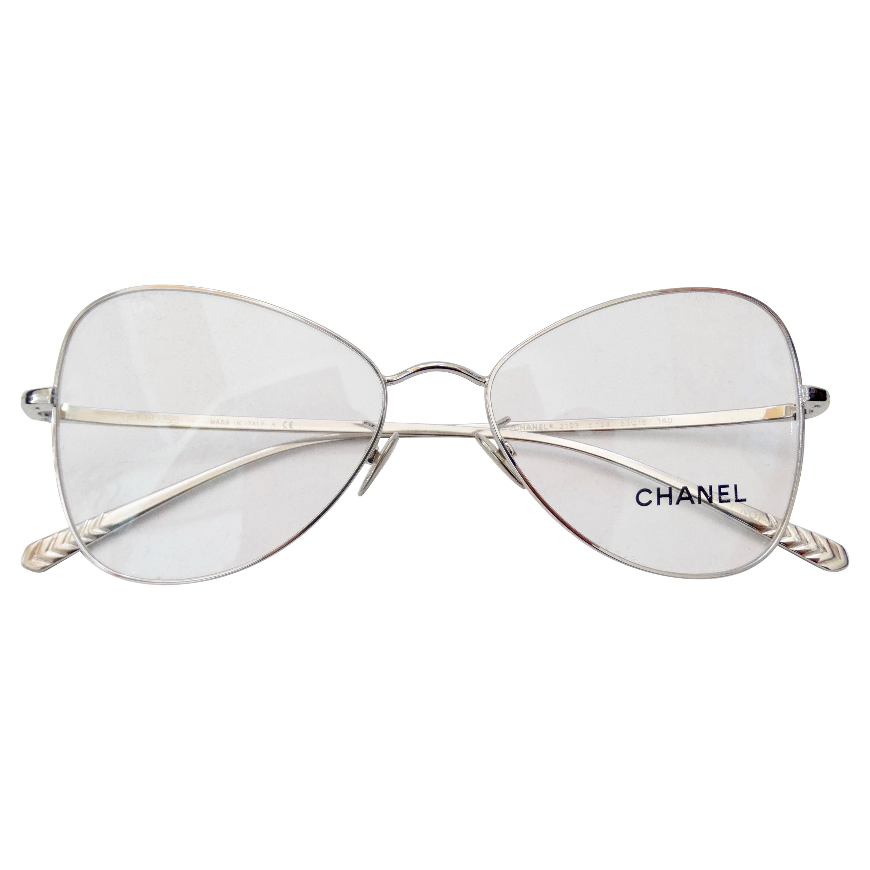 Chanel Fall 2019 Silver Eye Glasses  For Sale