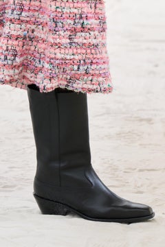 Chanel Fall 2022 Couture CC Black Cowboy Boots
