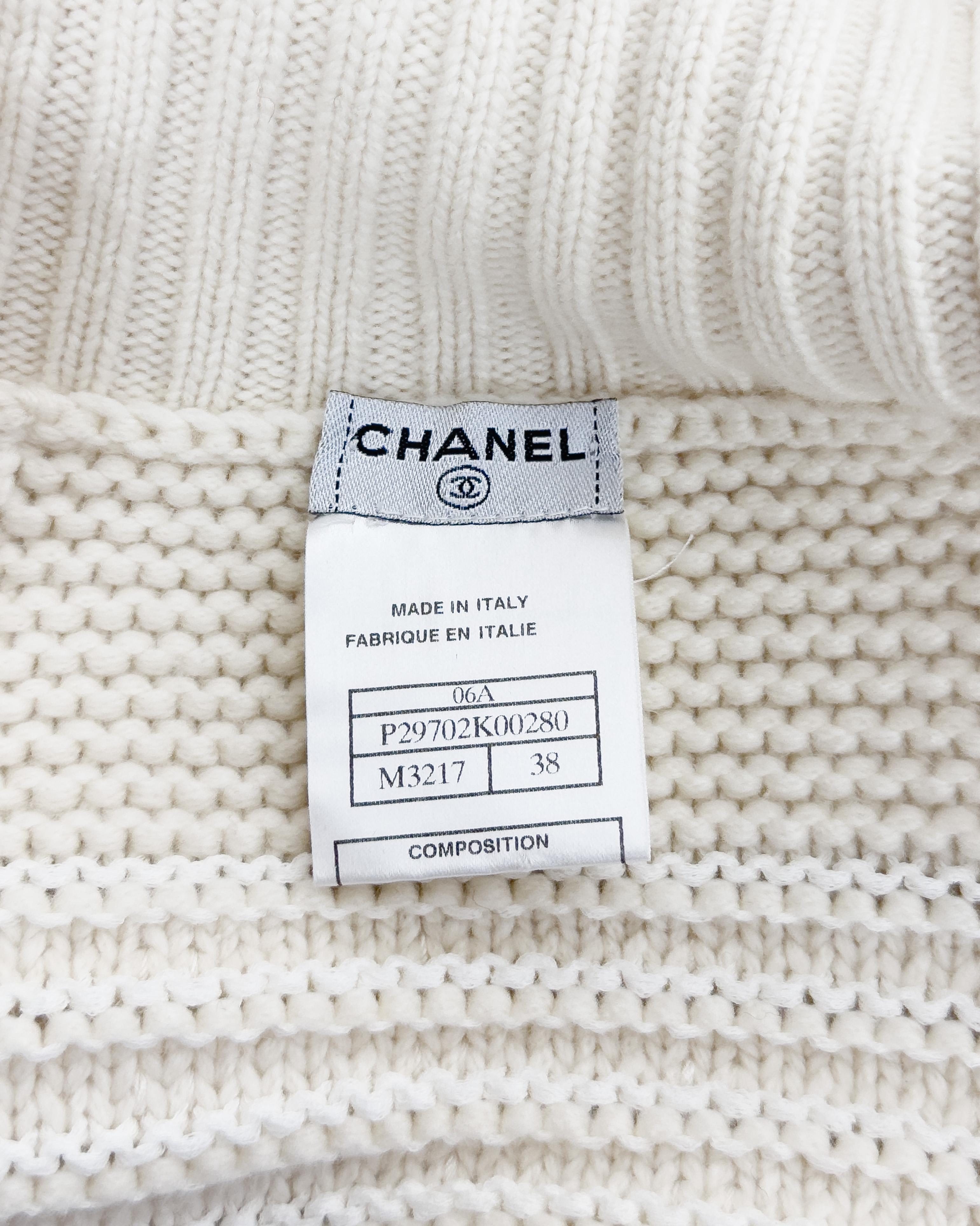 Chanel Autunno/Inverno 2006 Giacca stile bolero in maglia color crema in vendita 2