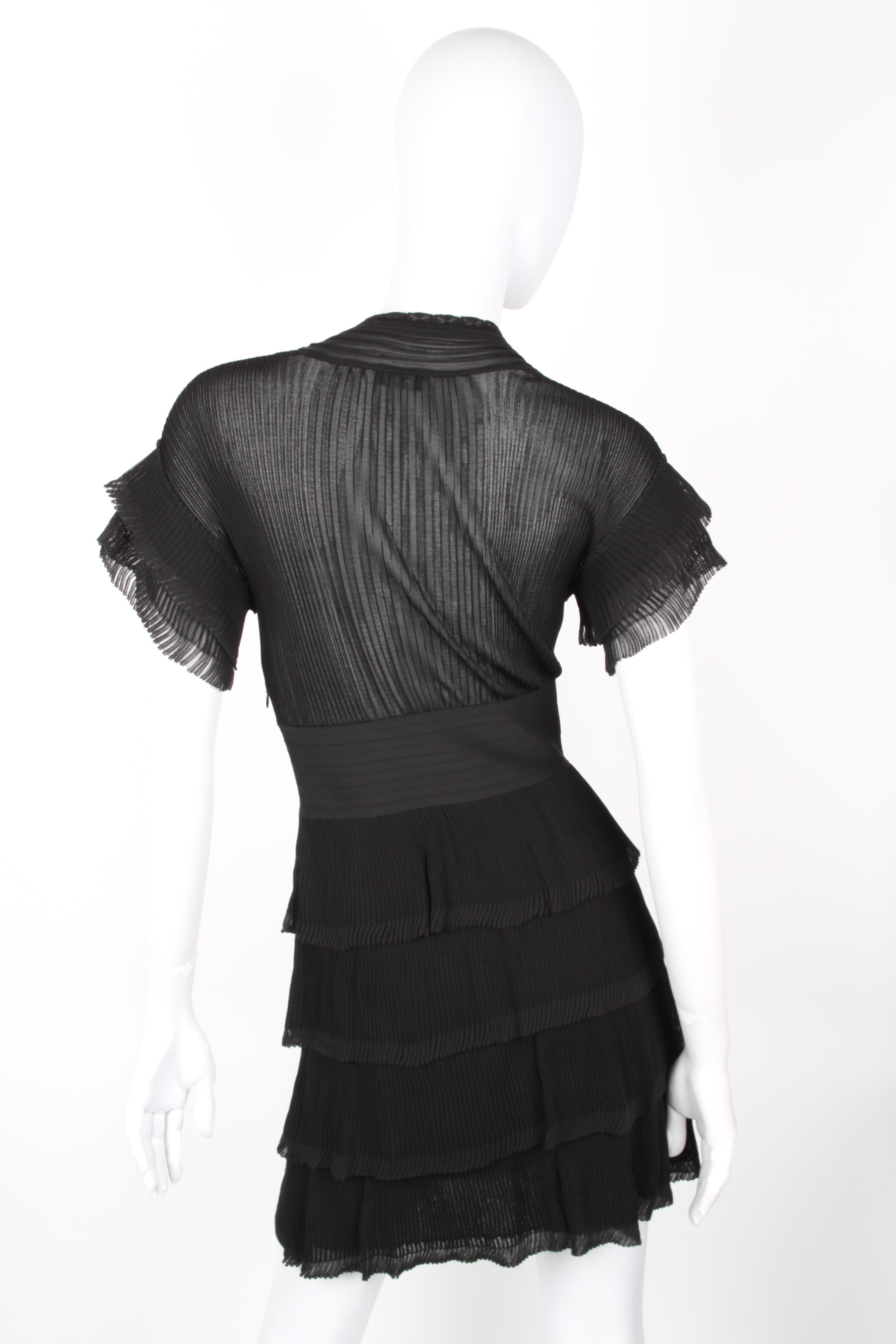 Women's Chanel Fall/Winter 2007 black layered short sleeve dress For Sale