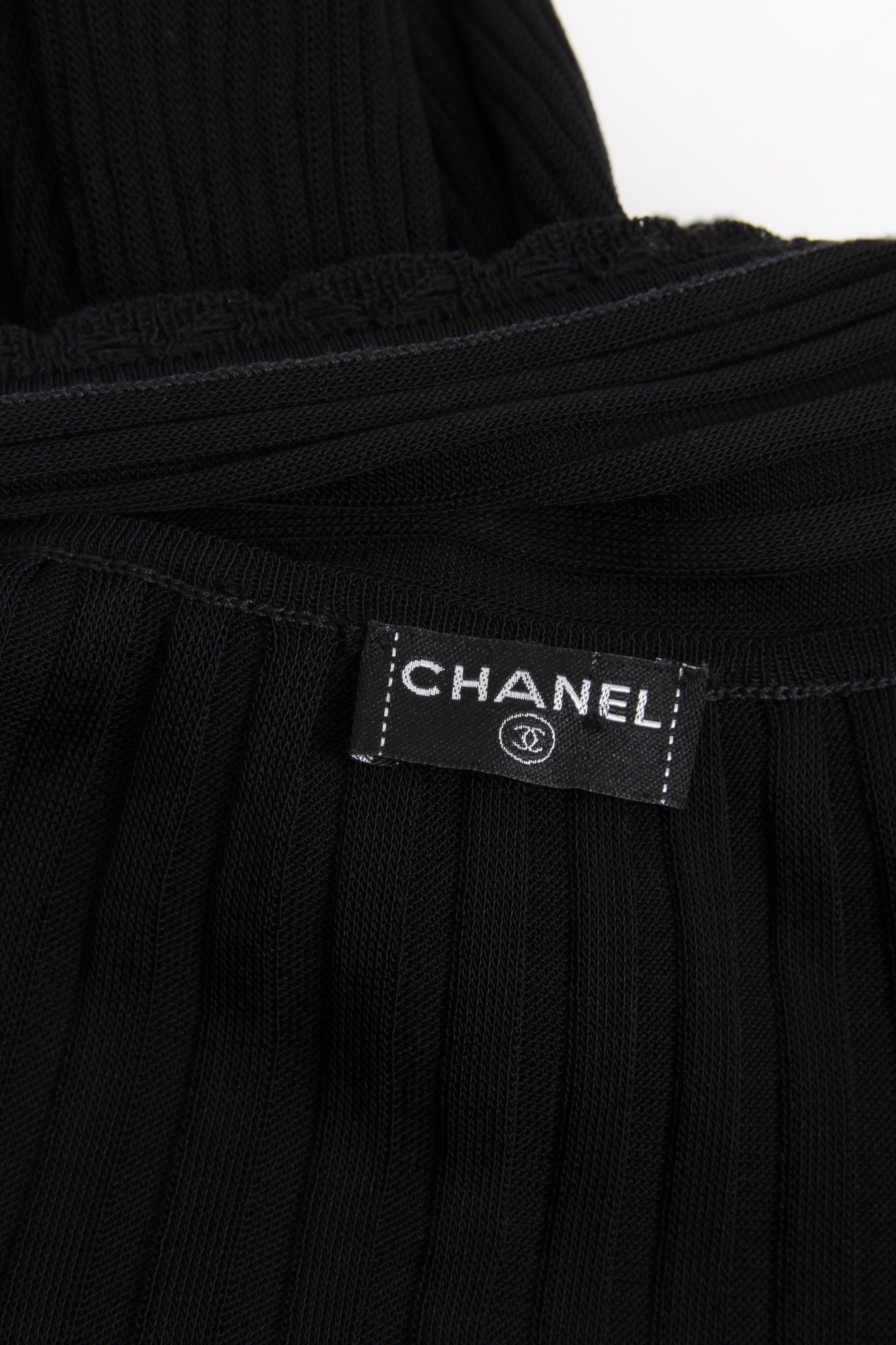 Chanel Fall/Winter 2007 black layered short sleeve dress For Sale 3