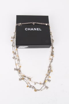 Chanel Fall/Winter 2007 Silver Gold Multi-Strand Chain Hearts Clover Faux Pearl