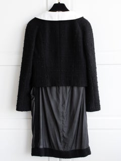 Chanel Fall/Winter 2009 Black White Claudine Collar Tweed 09A Jacket Skirt Suit