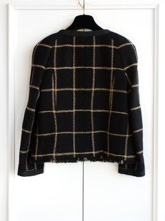 Chanel Fall/Winter 2009 Paris-Moscow Black Gold Plaid Fantasy Tweed 09A Jacket