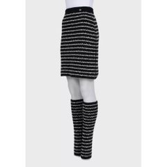 Chanel Fall Winter 2010 Cashmere Knit Skirt & Leg Warmers Set FR 38 M