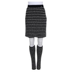 Chanel Fall Winter 2010 Cashmere Knit Skirt & Leg Warmers Set FR 38 M