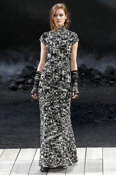 Chanel Fall Winter 2011 Black and White Bouclette Knit Dress