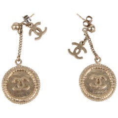 Chanel Fall/Winter 2013 iconic CC logo coin drop earrings