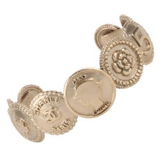 Chanel Fall/Winter 2014 iconic CC logo coins cuff bracelet  Chanel Fall