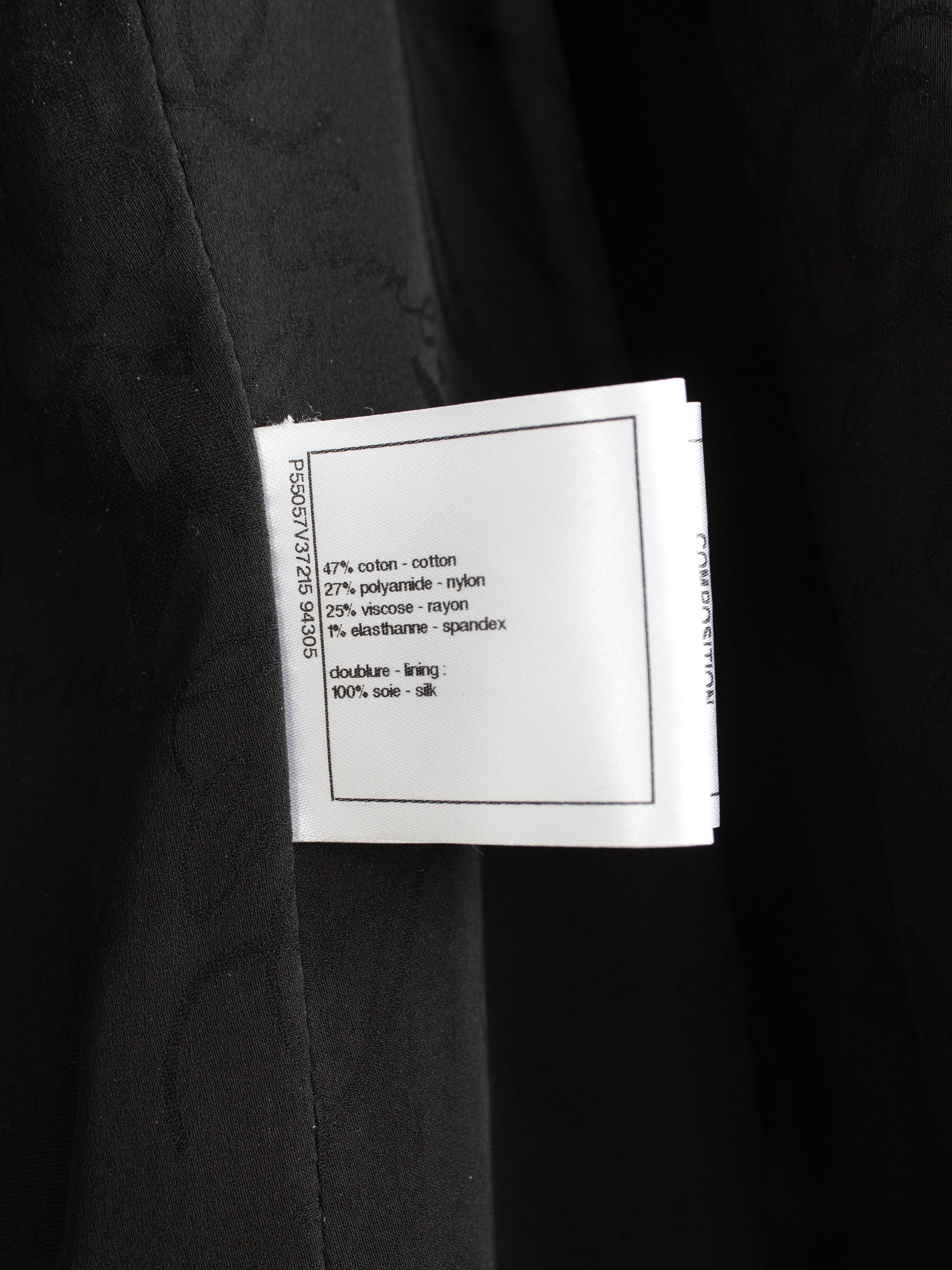 Chanel Herbst Winter 2016 Schwarz schimmernde LBJ Abendjacke aus Tweed 16K Jacke im Angebot 8