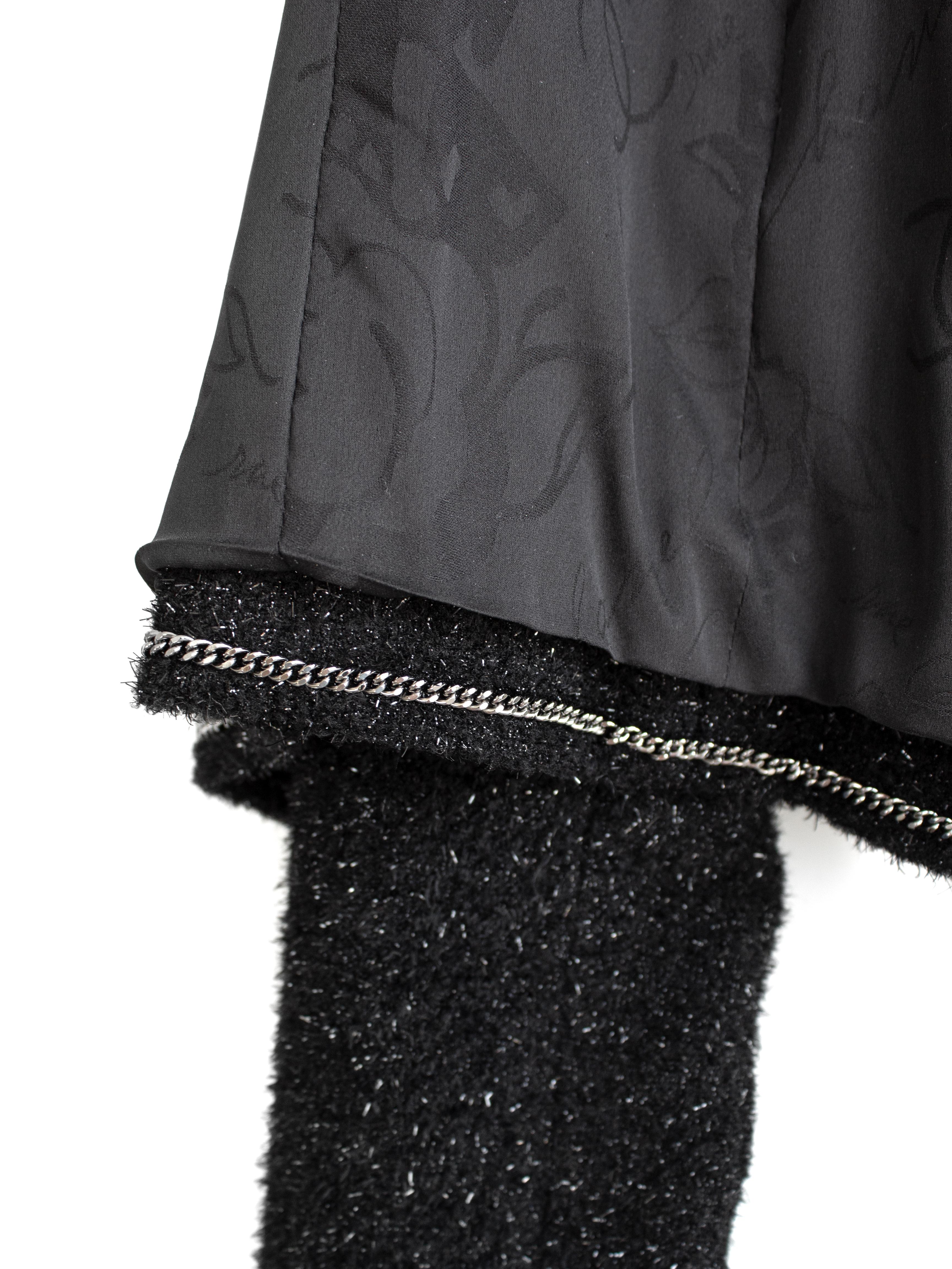 Chanel Herbst Winter 2016 Schwarz schimmernde LBJ Abendjacke aus Tweed 16K Jacke im Angebot 5
