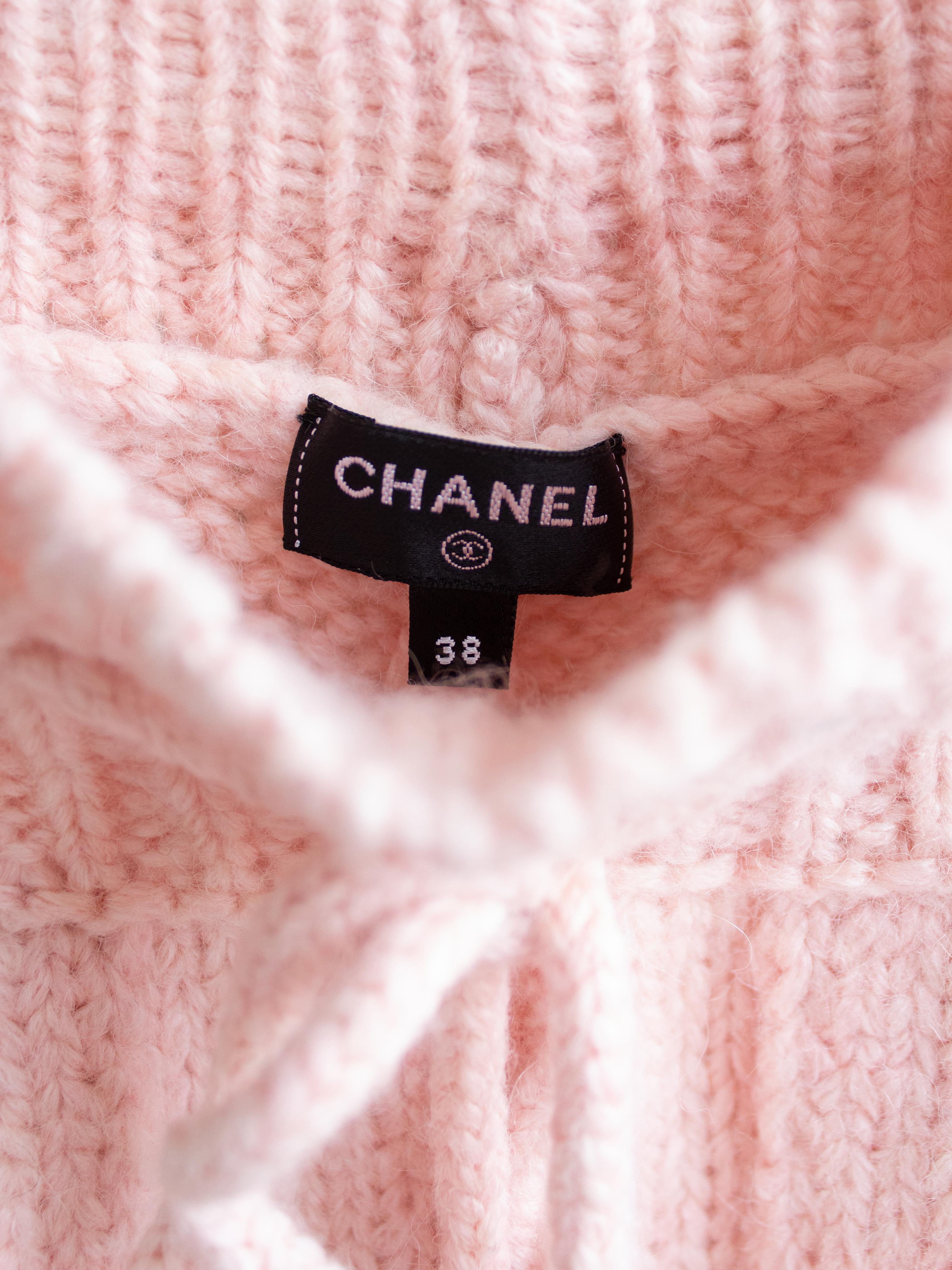 Chanel Fall/Winter 2021/22 Pre-Collection Pink Knit Wool Heart 21B Sweatpants 5