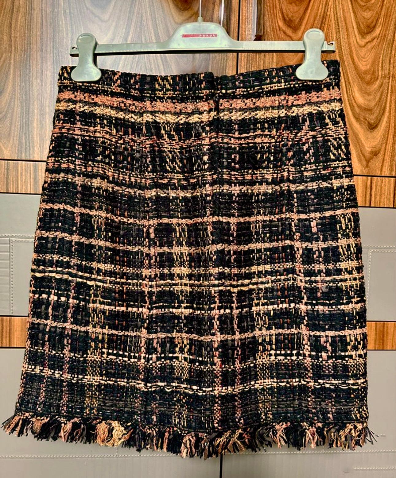 Chanel Famous Paris / Greece Black Lesage Tweed Skirt 4