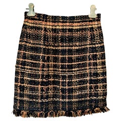 Chanel Famous Paris / Greece Black Lesage Tweed Skirt