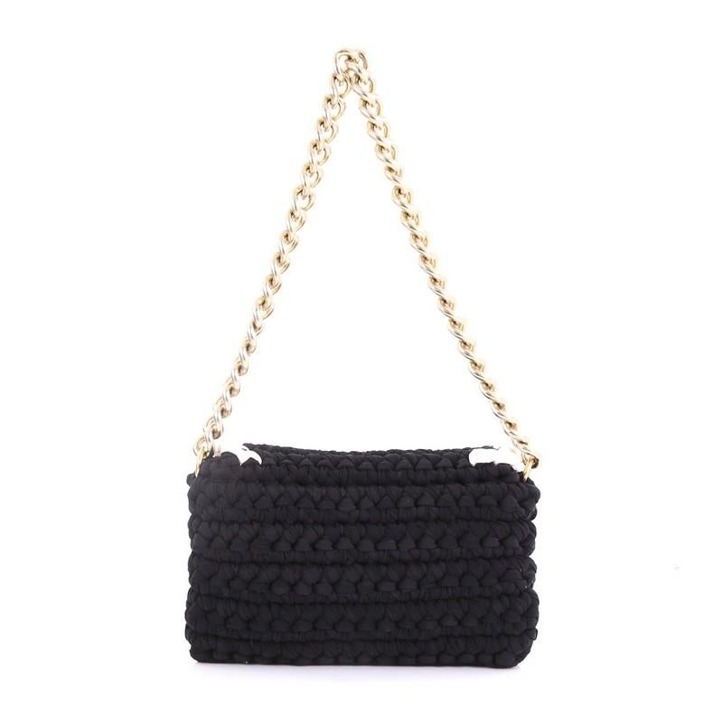 Chanel Fancy Crochet Flap Bag Fabric Small at 1stDibs chanel