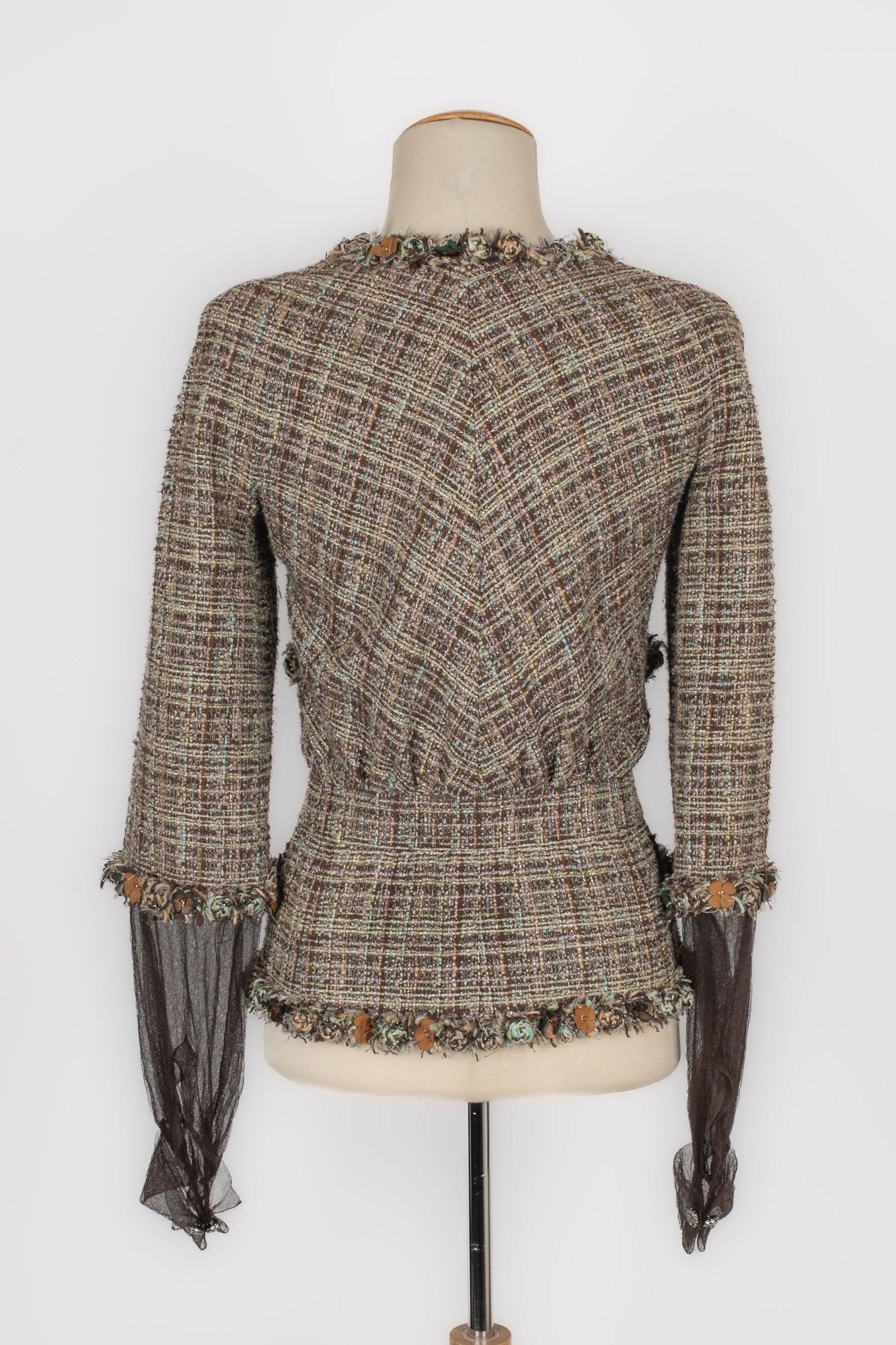 Chaqueta de tweed Chanel Fancy Gris