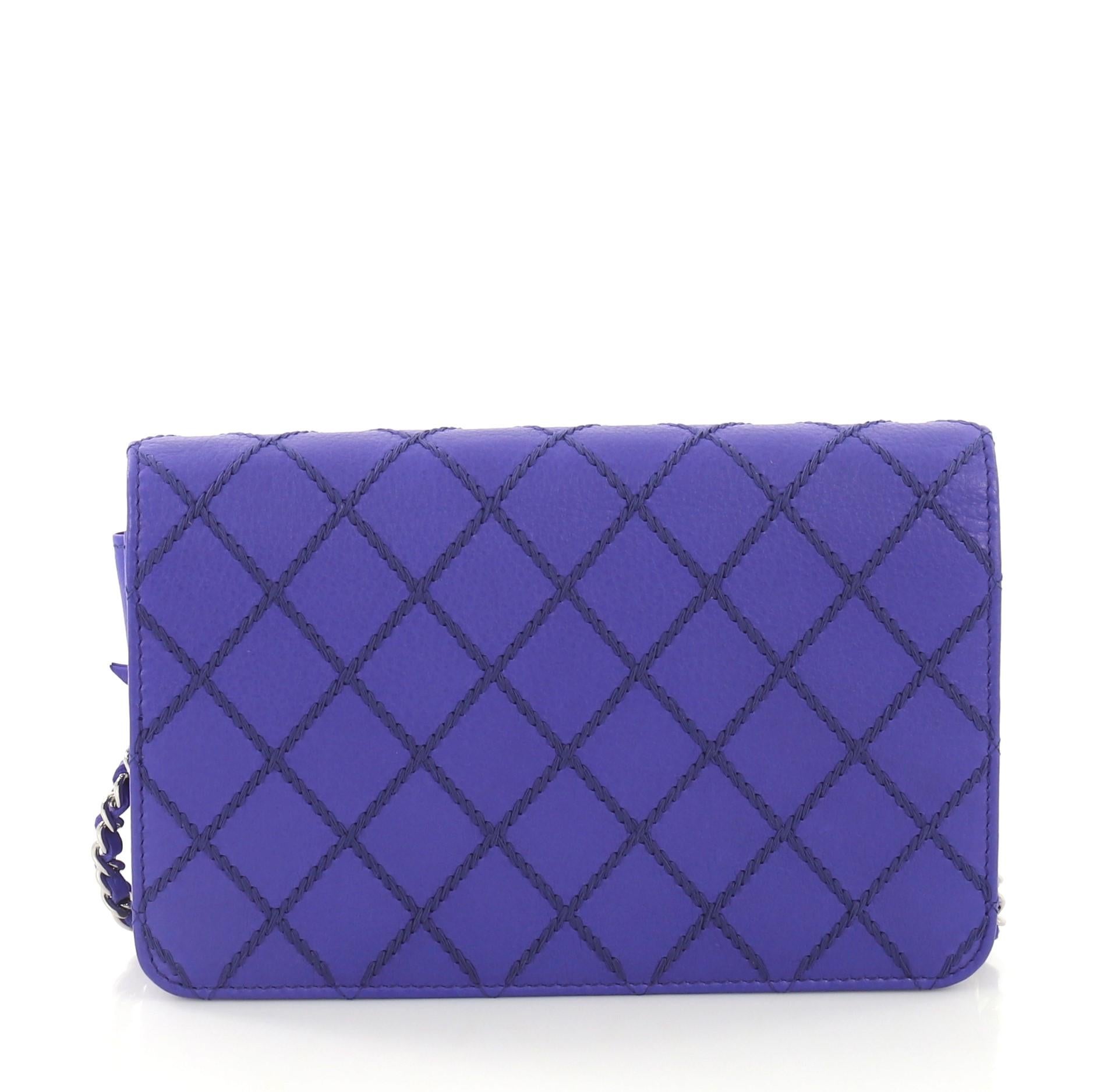 Purple Chanel Fancy Wallet on Chain Quilted Calfskin