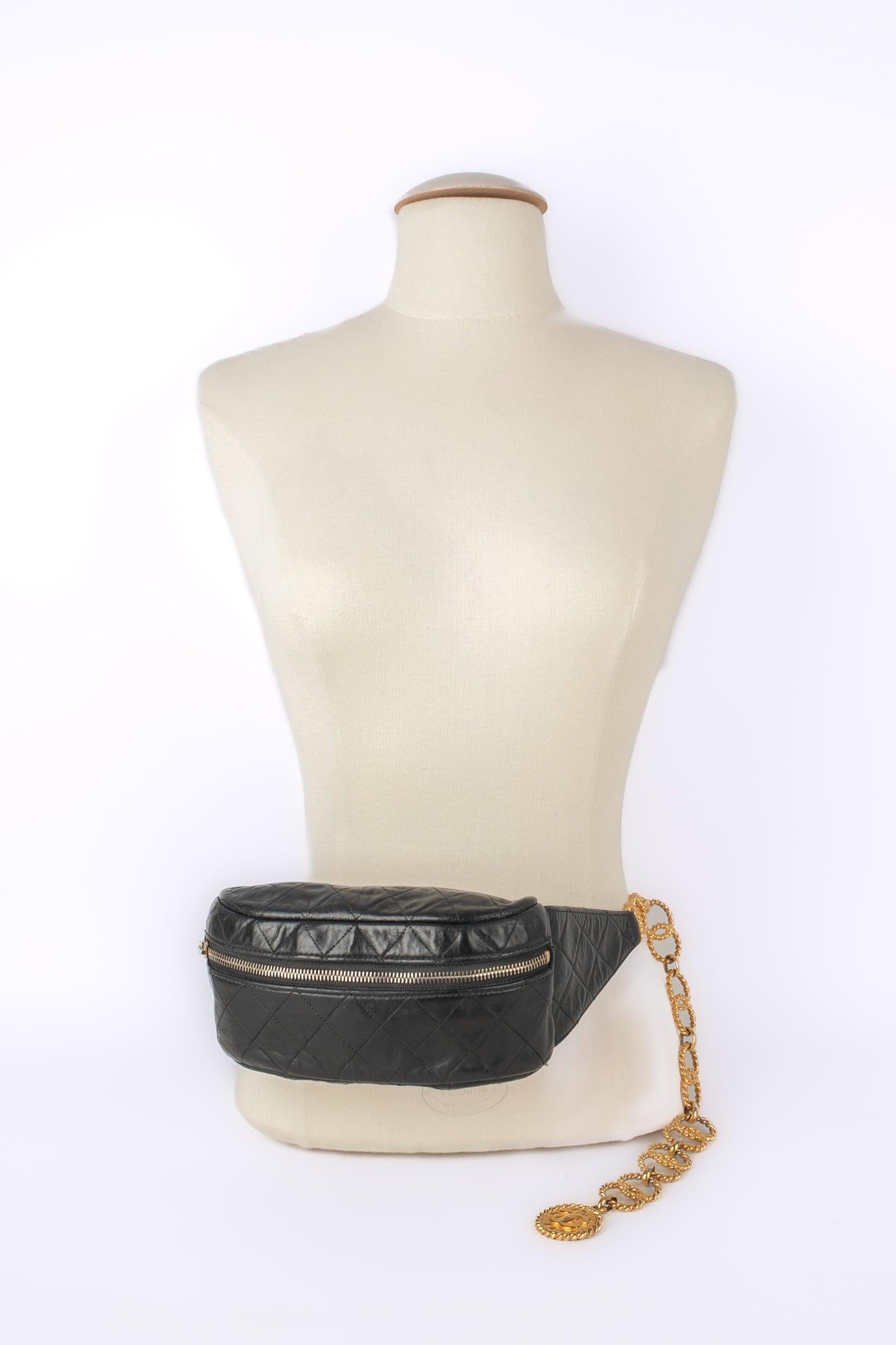 Chanel Fanny Pack Black Lamb Leather Belt Bag, 1990 7