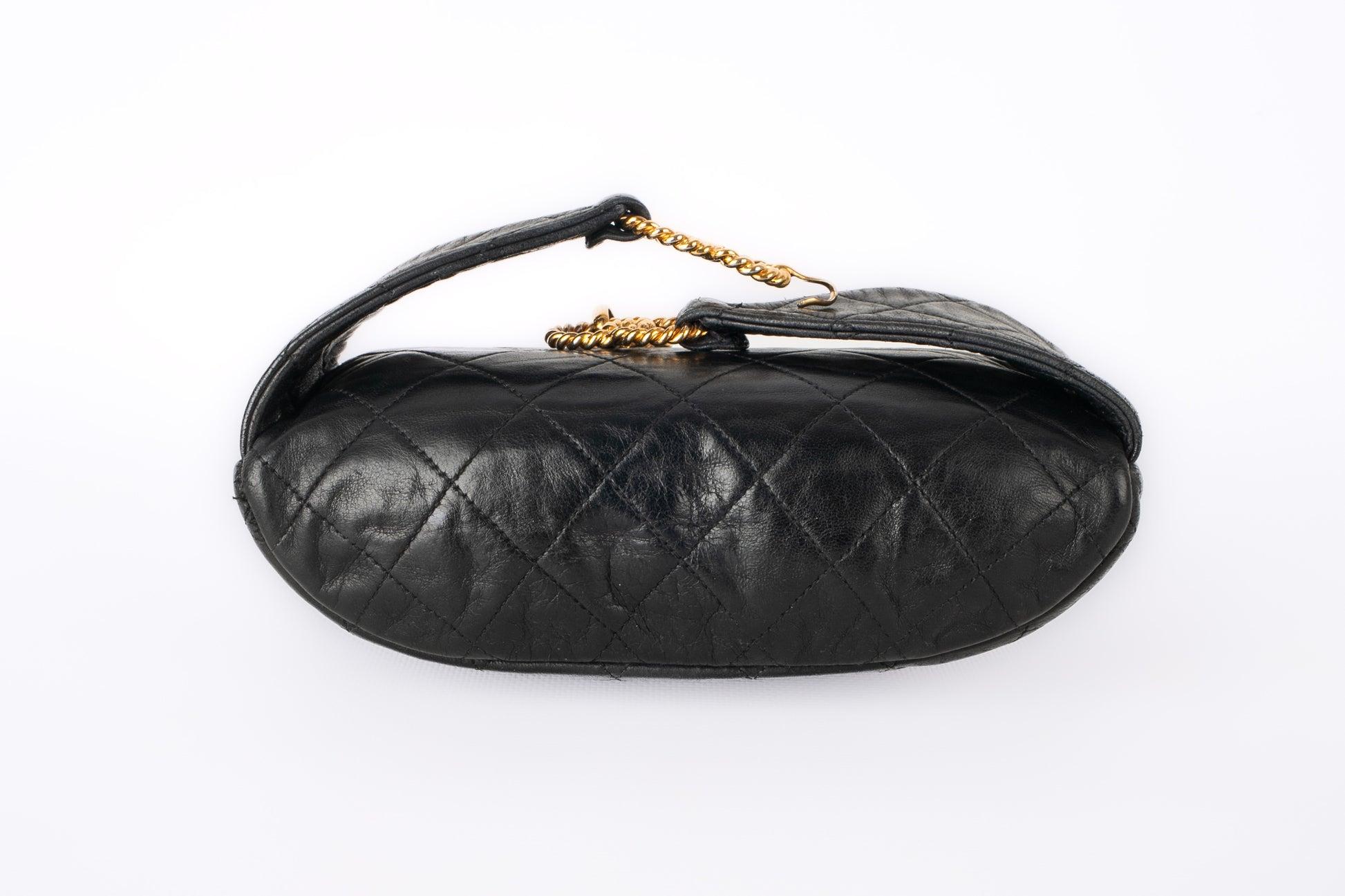 Women's Chanel Fanny Pack Black Lamb Leather Belt Bag, 1990
