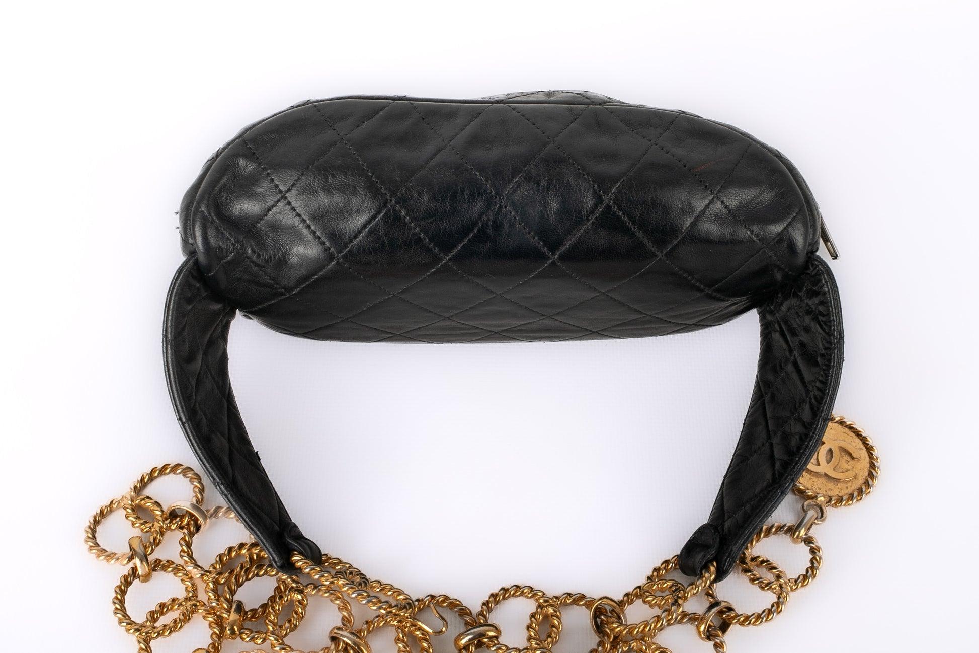 Chanel Fanny Pack Black Lamb Leather Belt Bag, 1990 1
