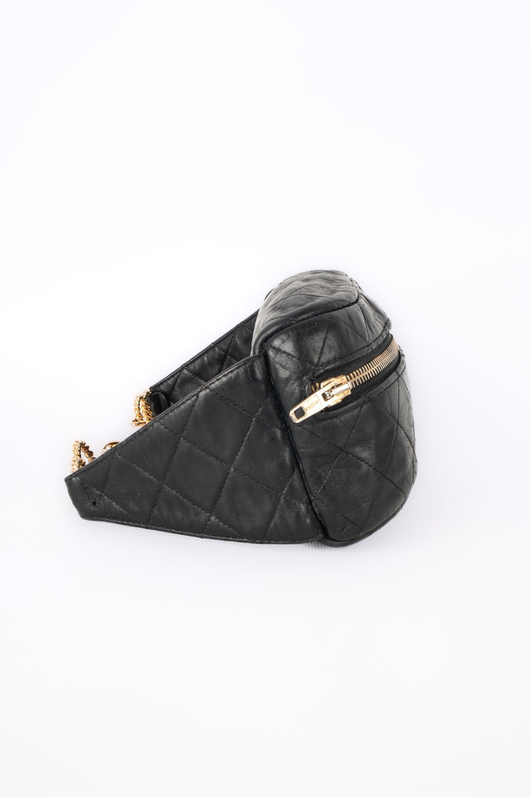 Chanel Fanny Pack Black Lamb Leather Belt Bag, 1990 3