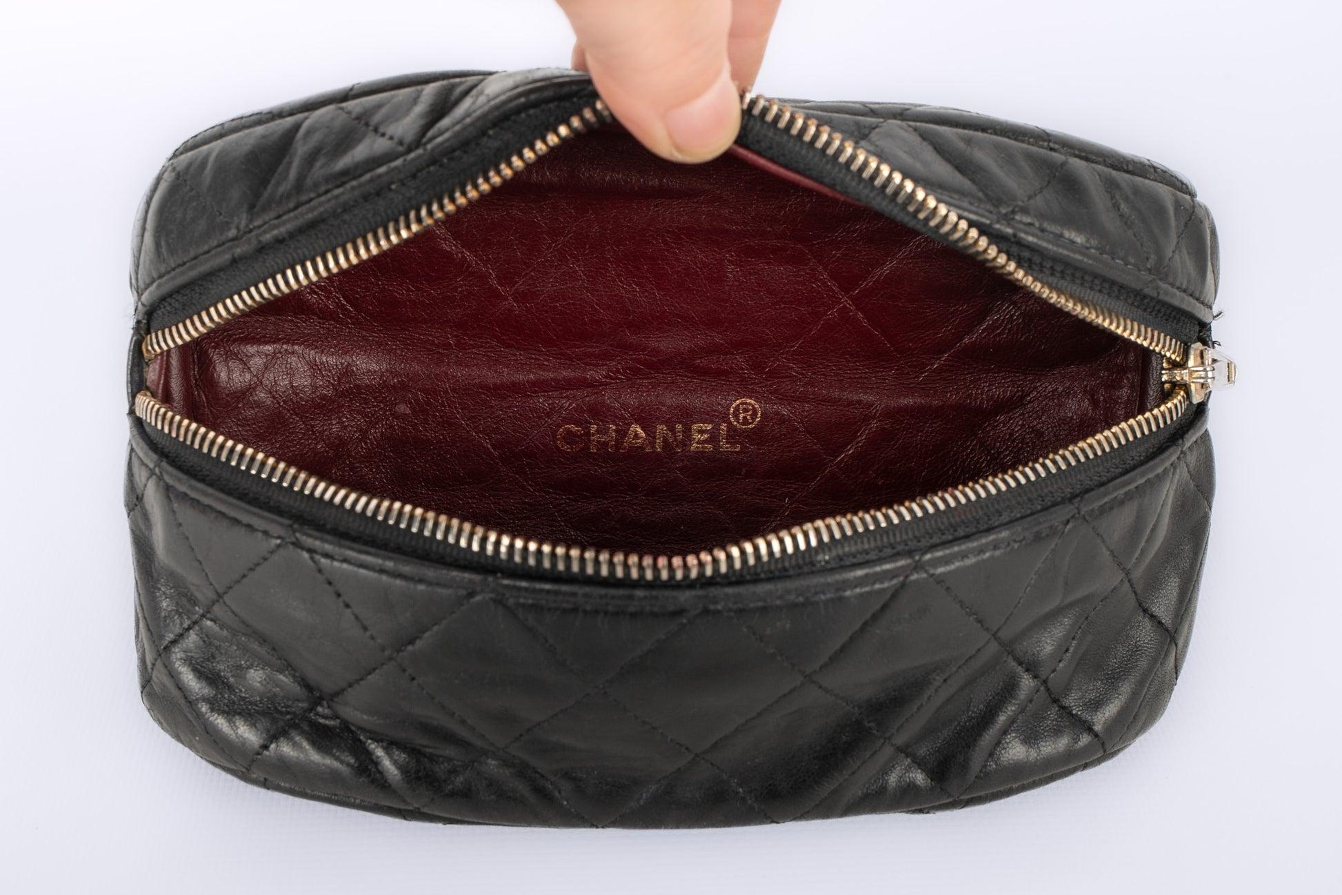 Chanel Fanny Pack Black Lamb Leather Belt Bag, 1990 5