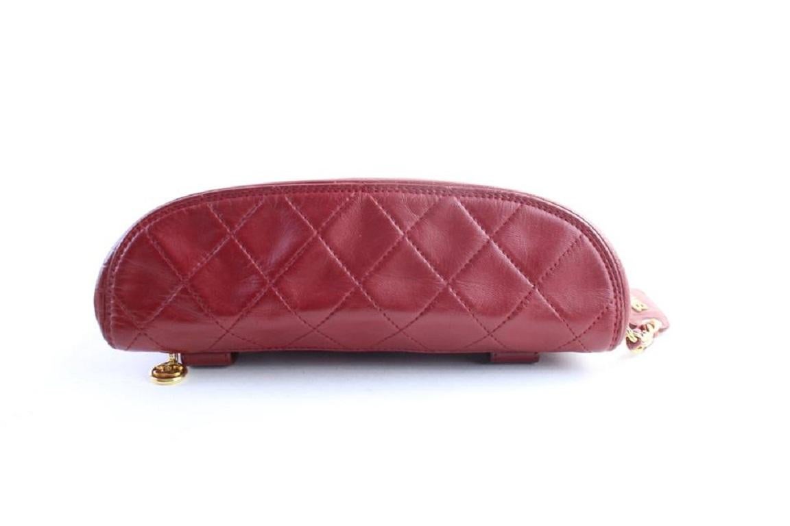 Chanel Fanny Pack Waist Pouch 1cr0703 Rote gesteppte Leder-Umhängetasche im Angebot 8