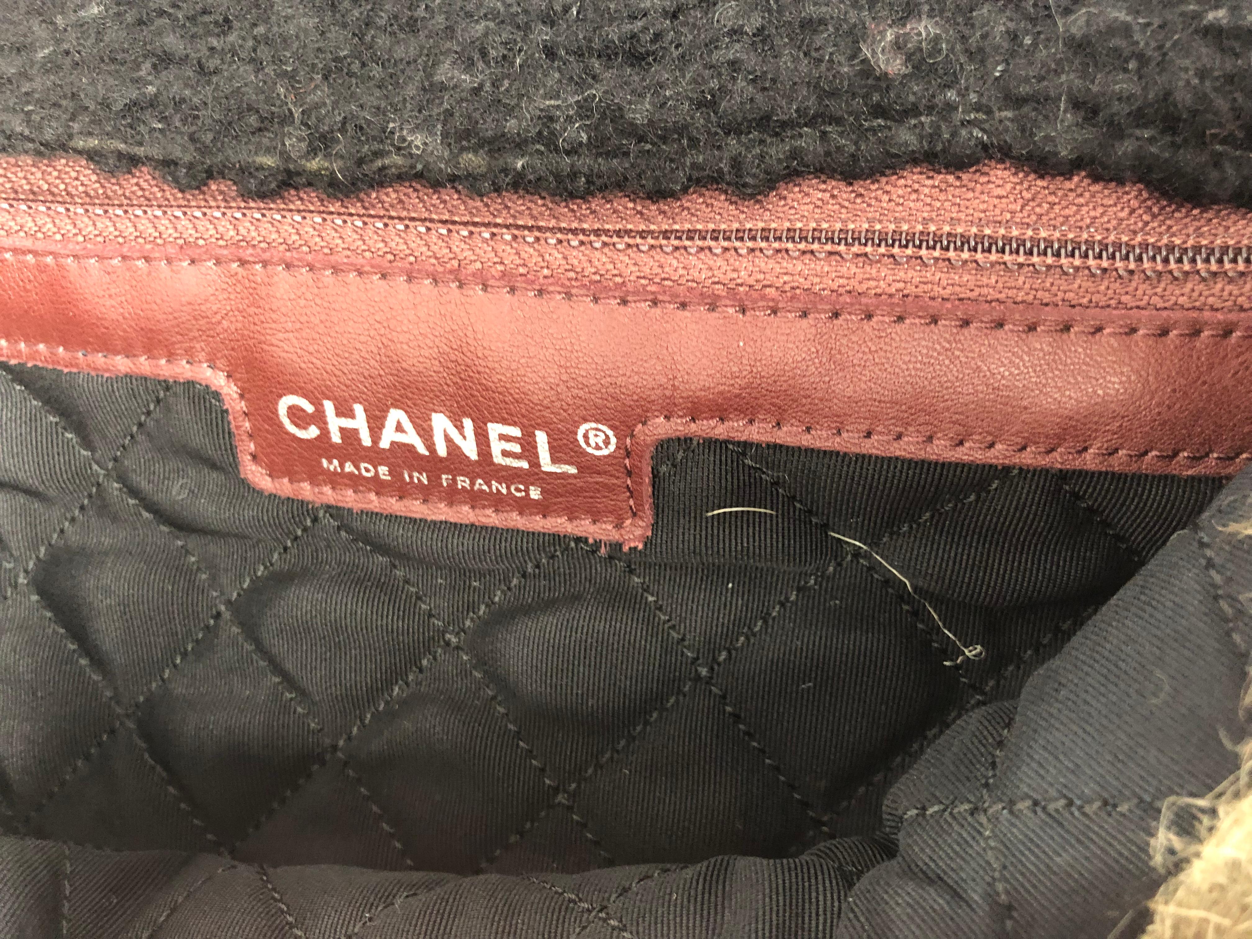 Chanel Fantasy Black Fur and Tweed Bag  9