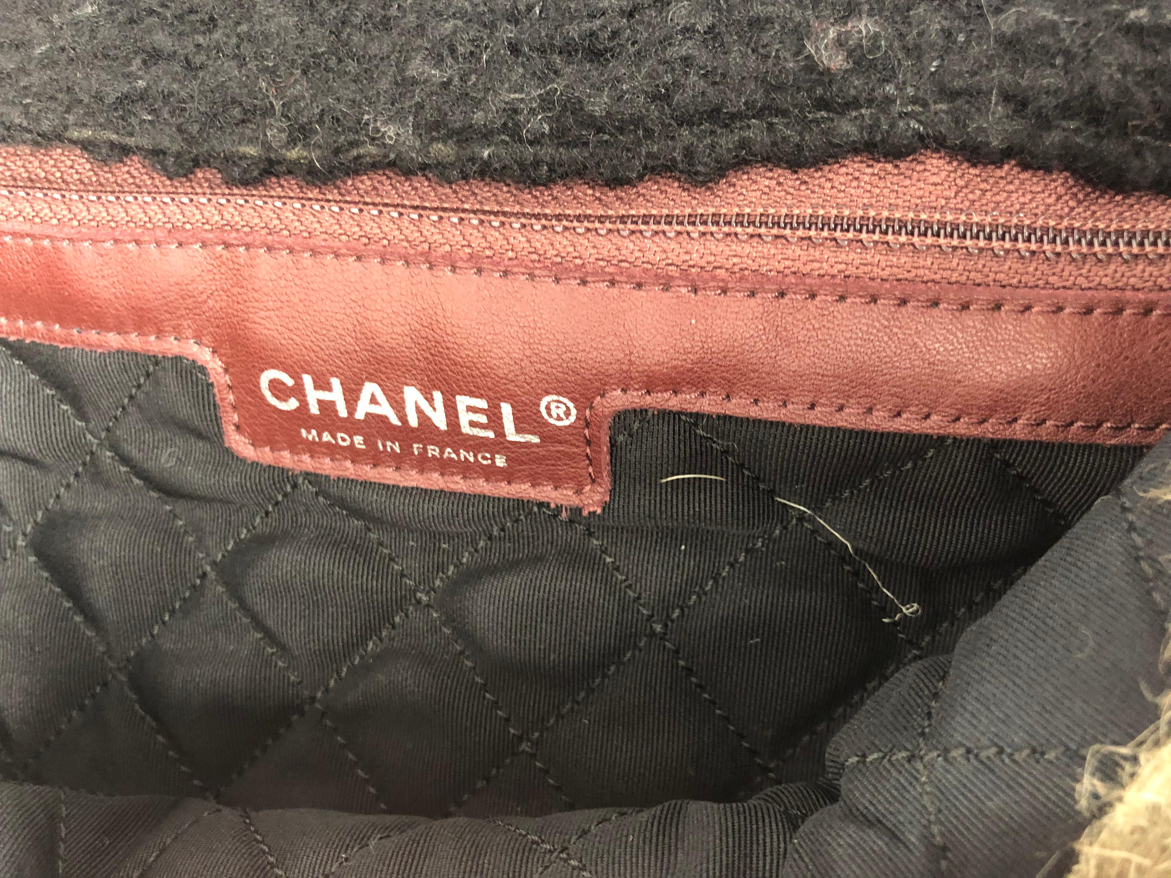 Chanel Fantasy Black Fur and Tweed Bag 9